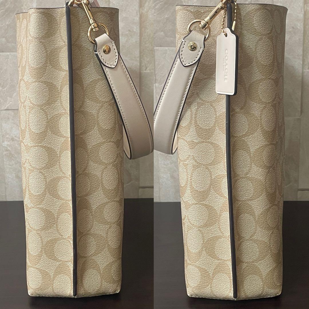 訳あり新品タグ付 COACH モリー バケットバッグ シグネチャー柄