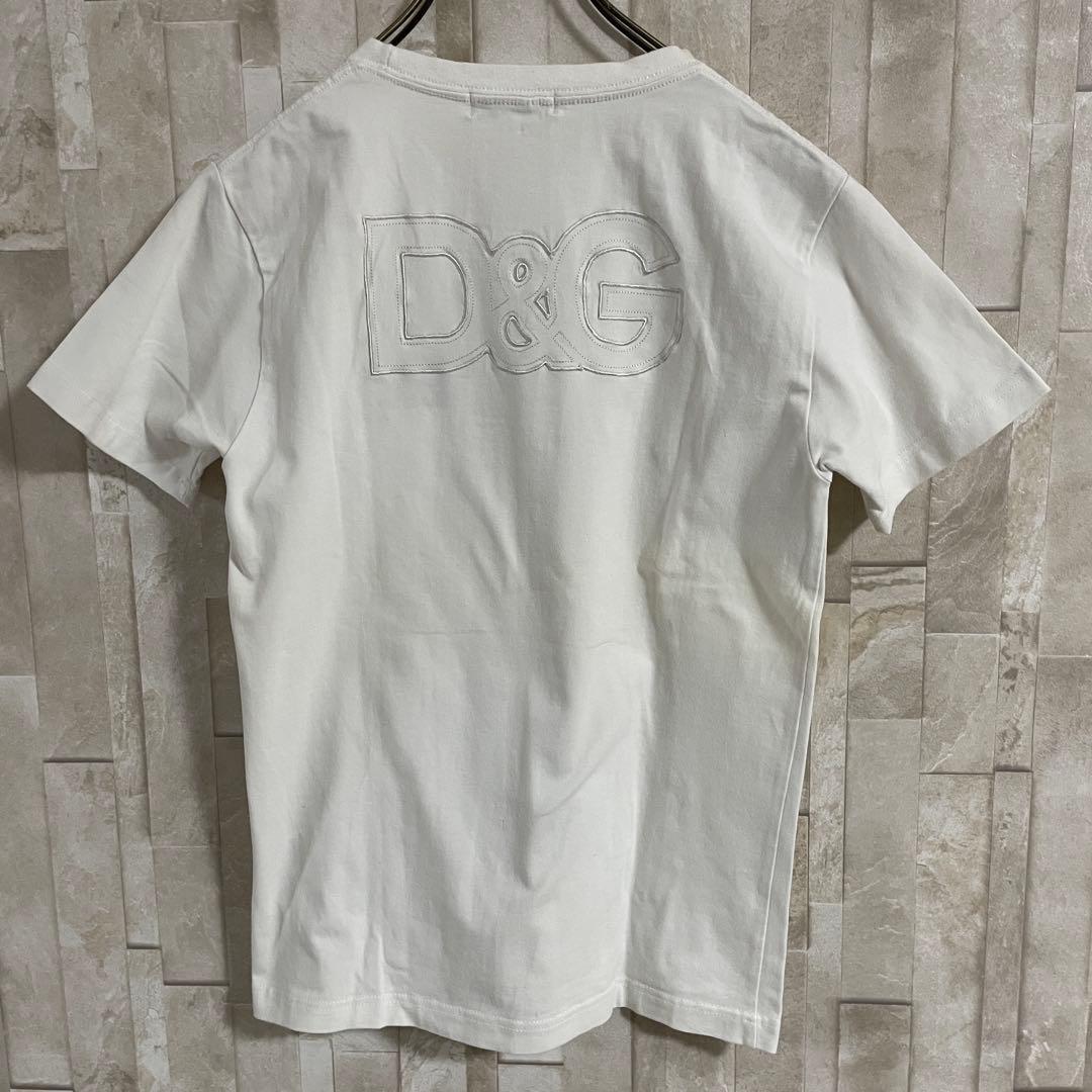 古着 DOLCE & GABBANA 半袖 Tシャツ バックロゴ刺繍 ホワイト