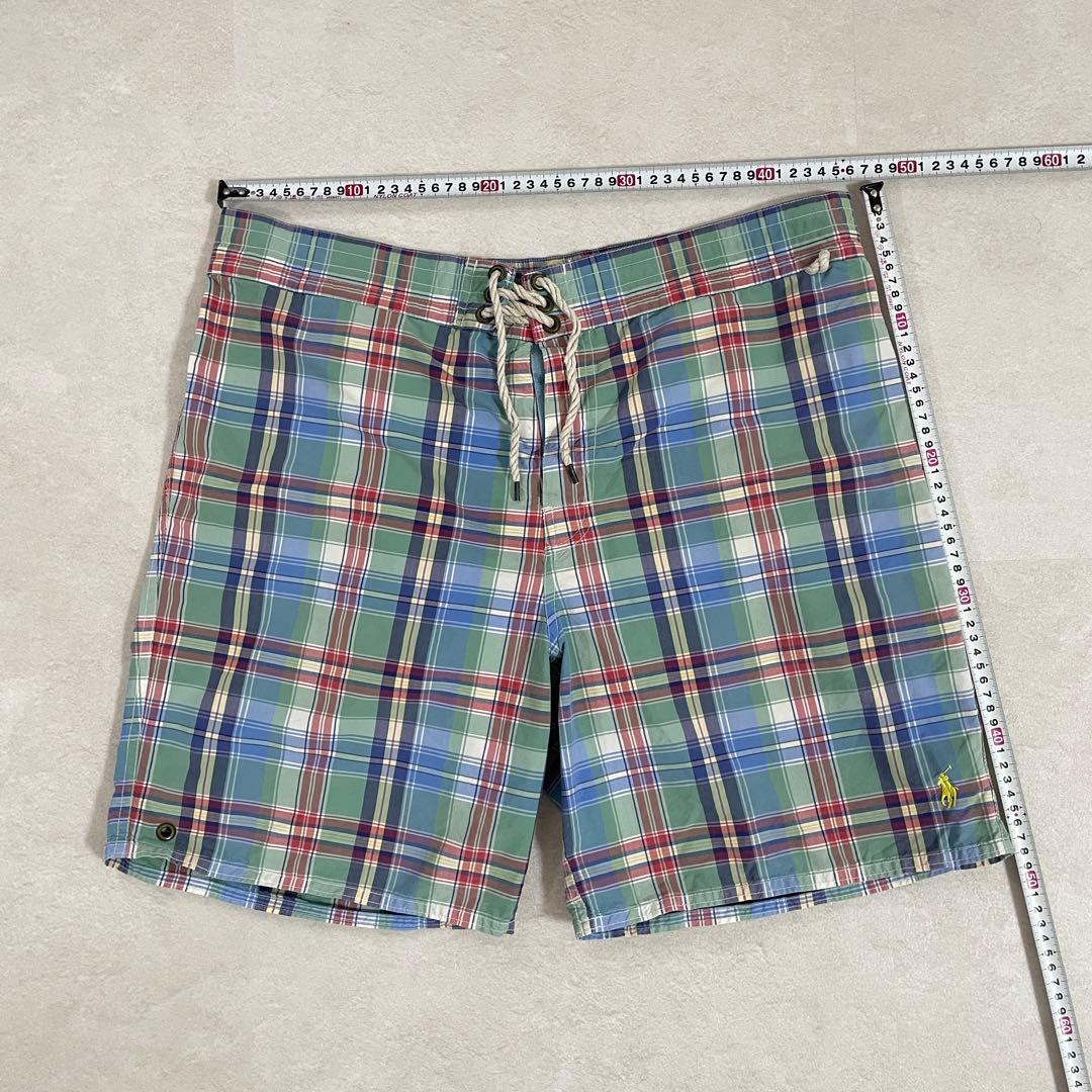 【美品】90s POLO RALPH LAUREN スイムショーツ チェック柄