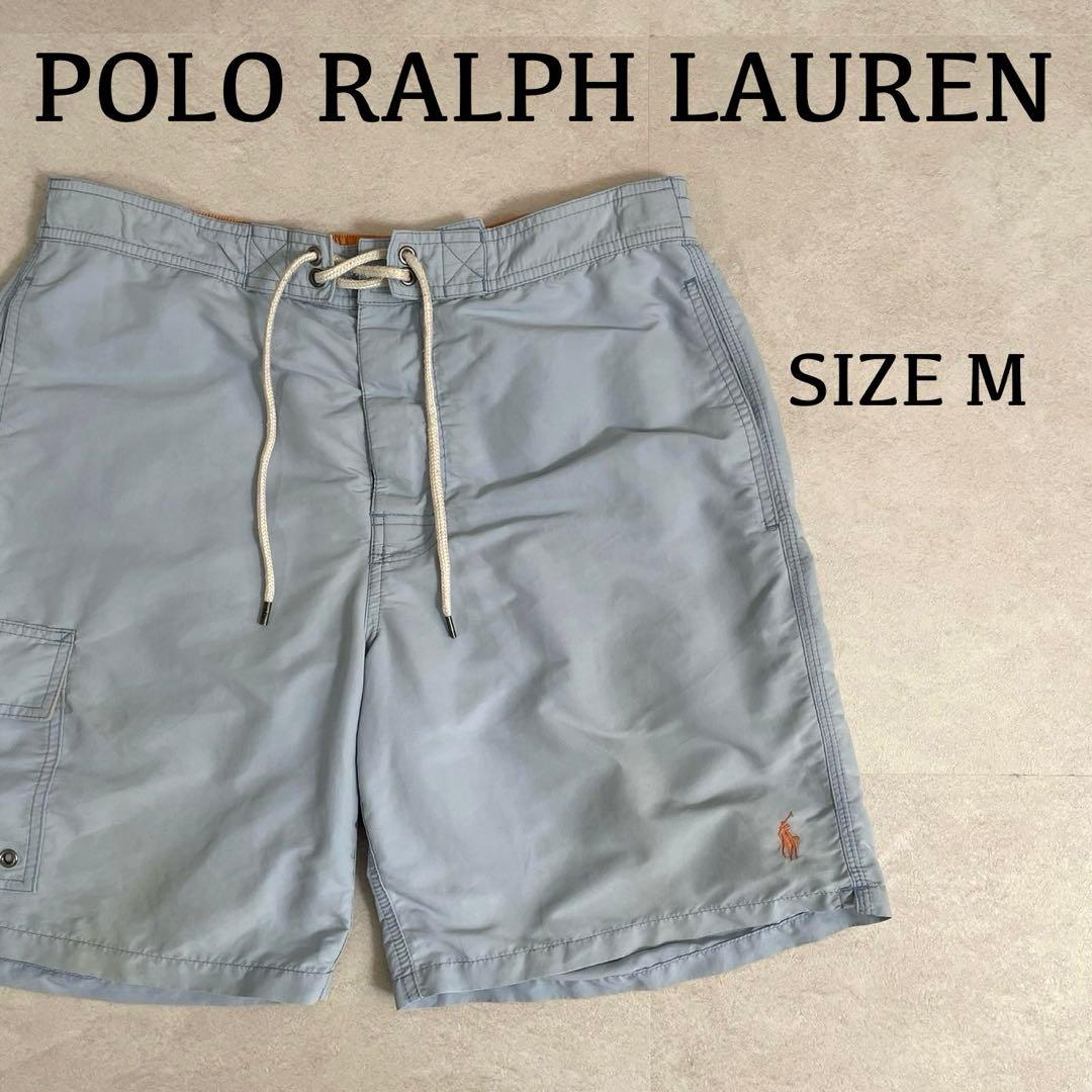 古着POLO RALPH LAUREN スイムショーツ M サイズ 水色