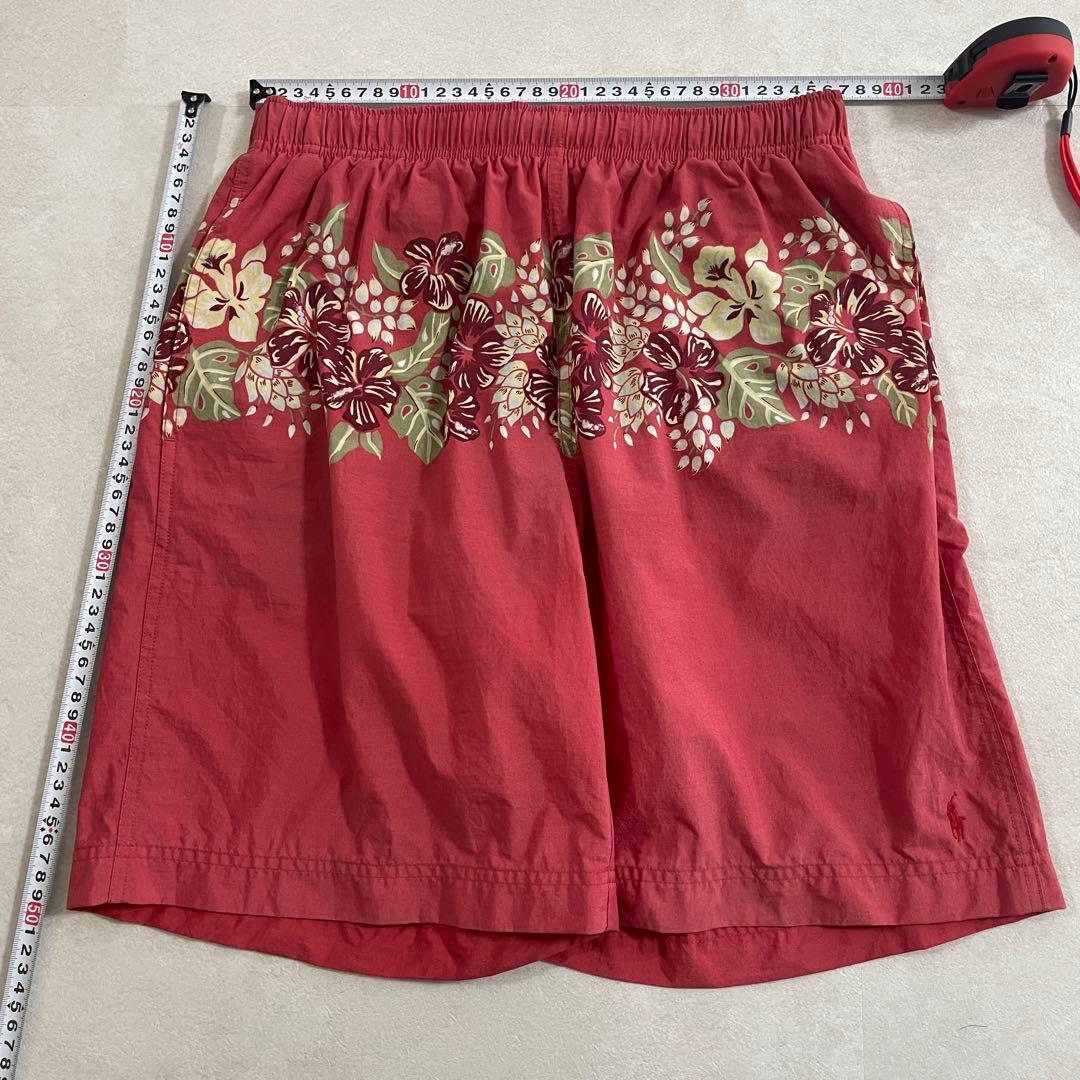 【美品】POLO RALPH LAUREN フラワー柄 レッド スイムショーツ