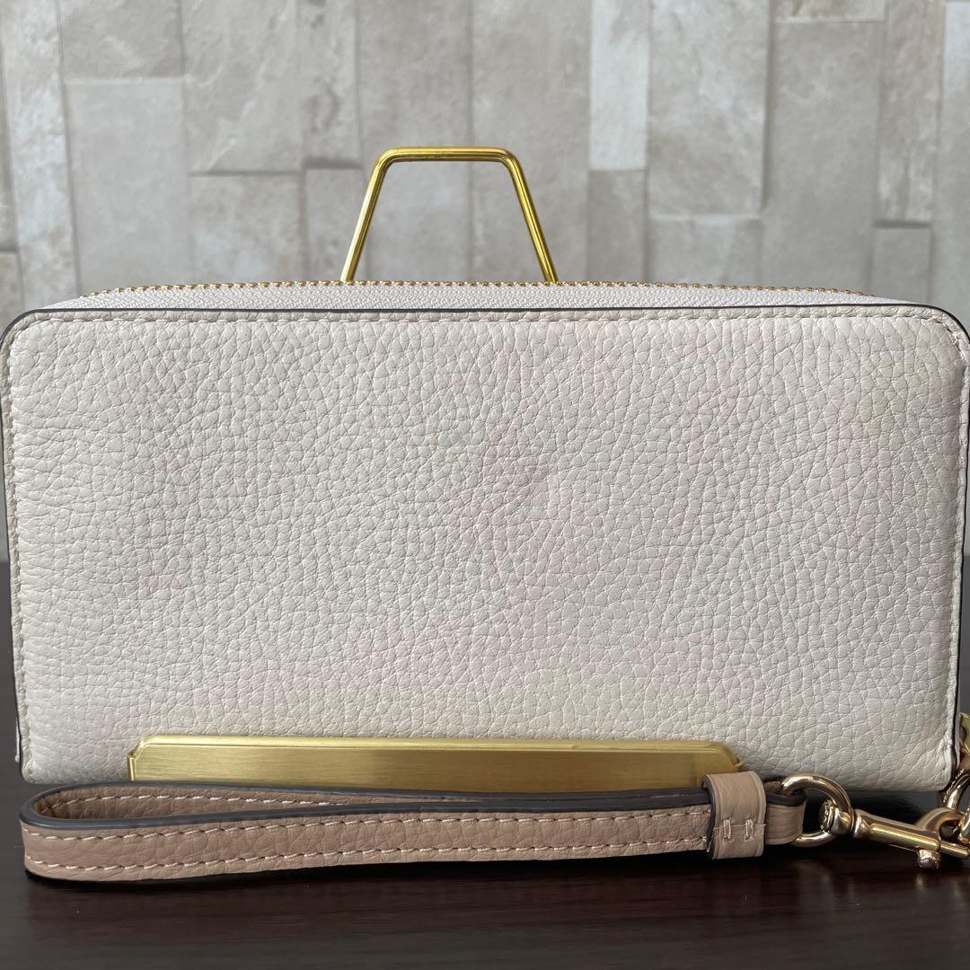 訳あり新品 COACH 長財布 ホース＆キャリッジ柄 ホワイト系