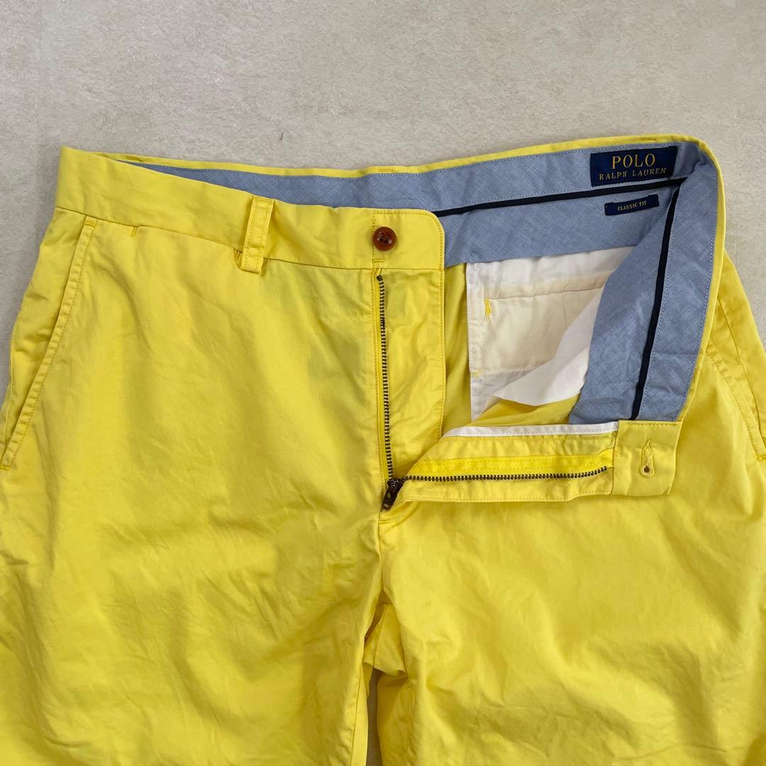 【美品】POLO RALPH LAUREN ハーフパンツ サイズ32 イエロー