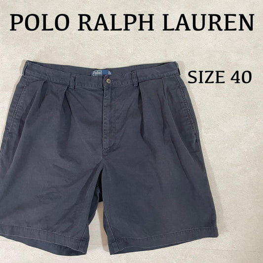 【美品】90s POLO RALPH LAUREN ハーフパンツ 40 紺色
