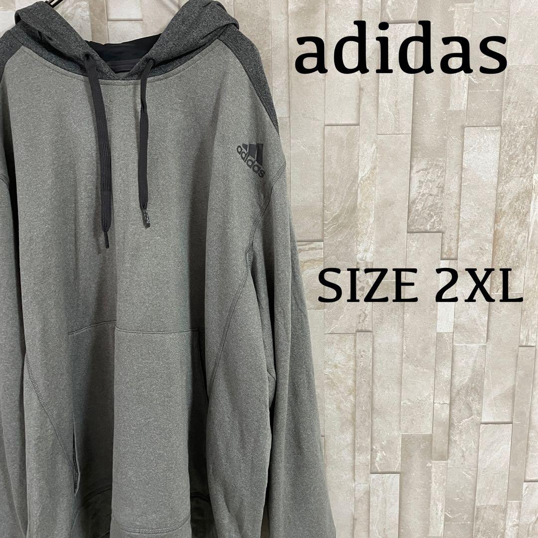 古着 adidas クライマウォーム プルオーバーパーカー ブラック2XL