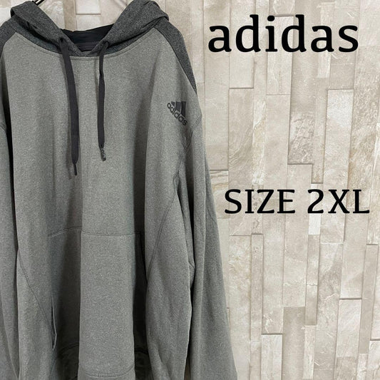 古着 adidas クライマウォーム プルオーバーパーカー ブラック2XL