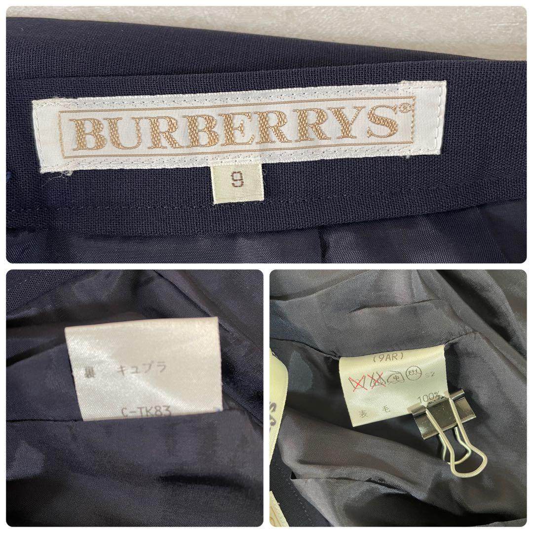 90s BURBERRYS オールド 膝丈スカート サイズ9 ブラック