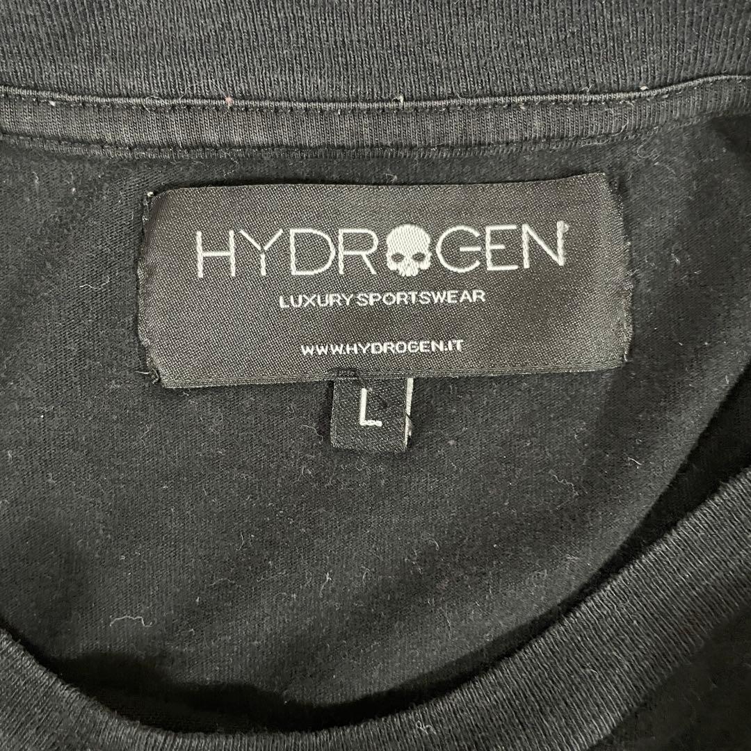 【美品】 HYDROGEN 長袖Tシャツ スカルプリント サイズL ブラック
