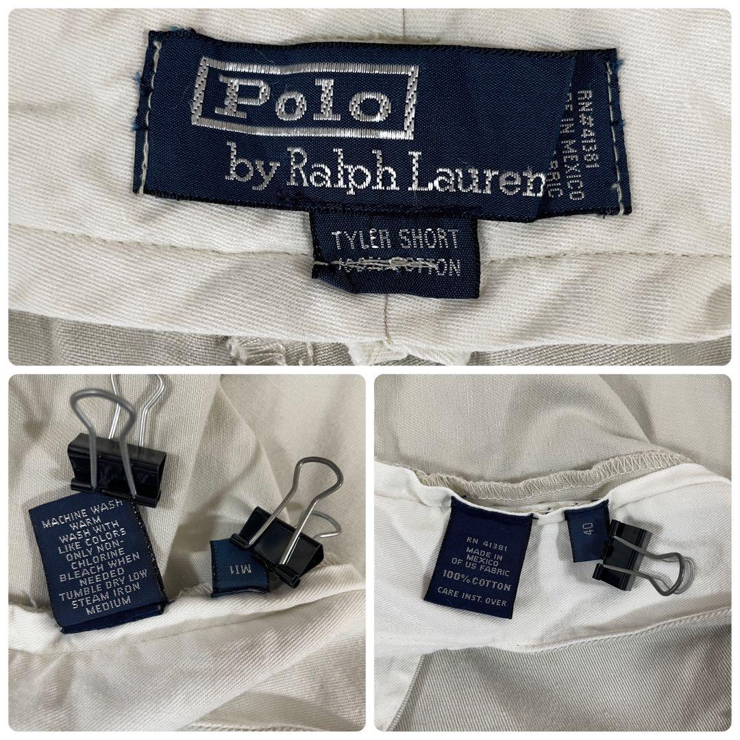 90s POLO RALPH LAUREN ハーフパンツ サイズ40 ベージュ