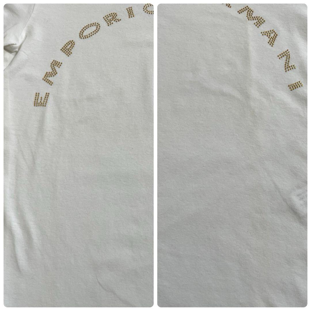 古着 EMPORIO ARMANI ホワイト Vネック Tシャツ Sサイズ