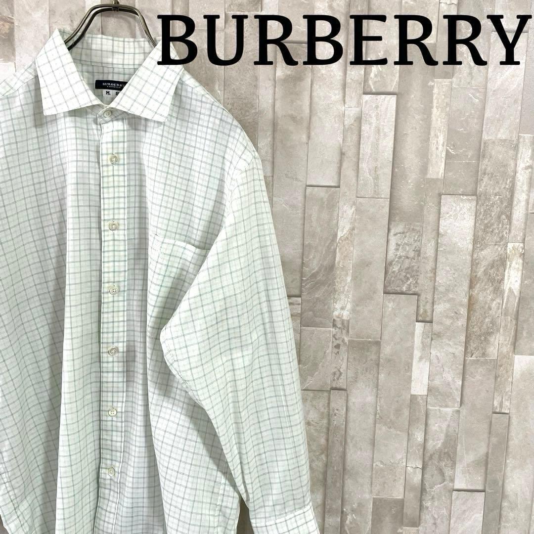 古着 BURBERRY LONDON 長袖シャツ 刺繍入り チェック柄