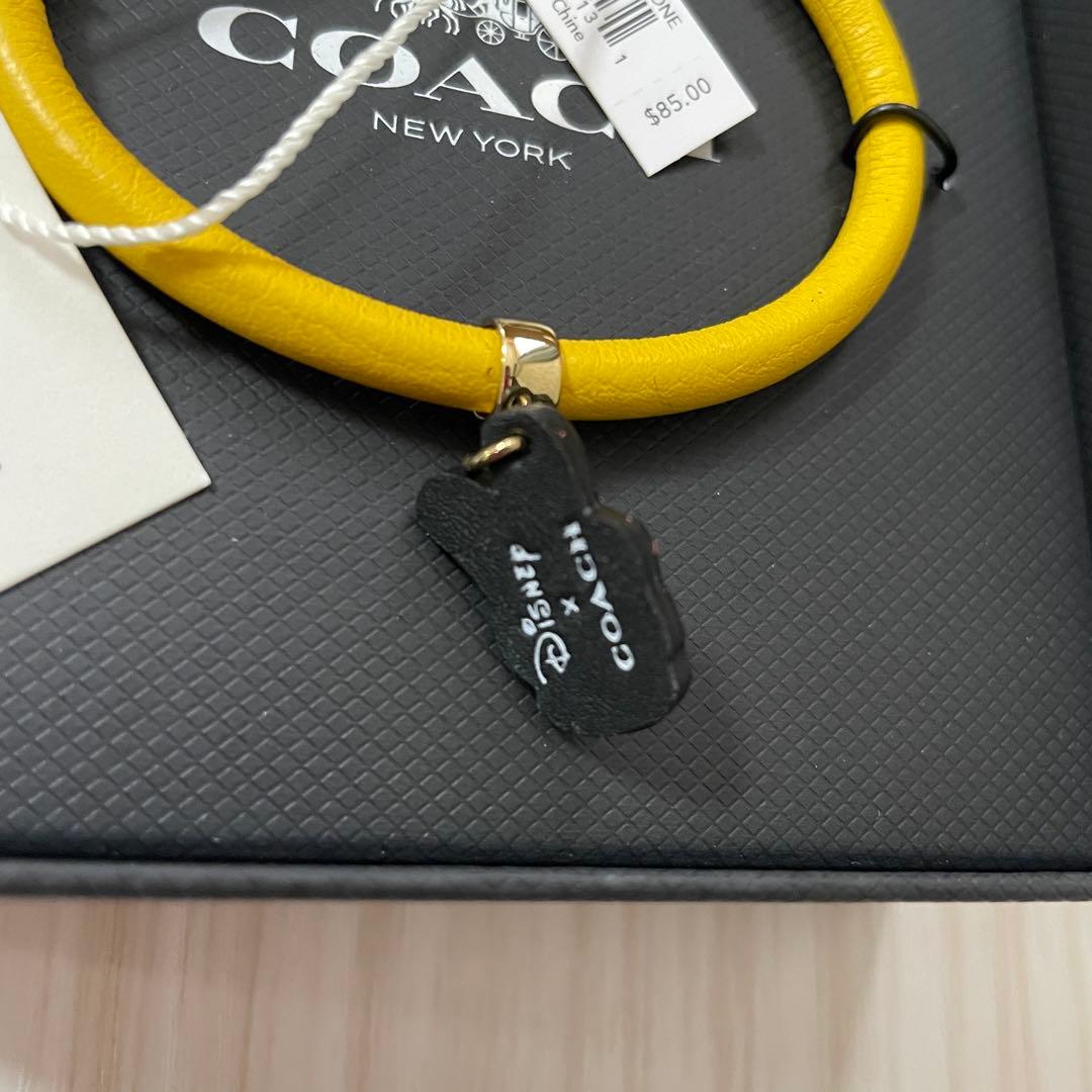 【限定コラボ】訳あり新品 COACH×DISNEY レザーブレスレット 箱付