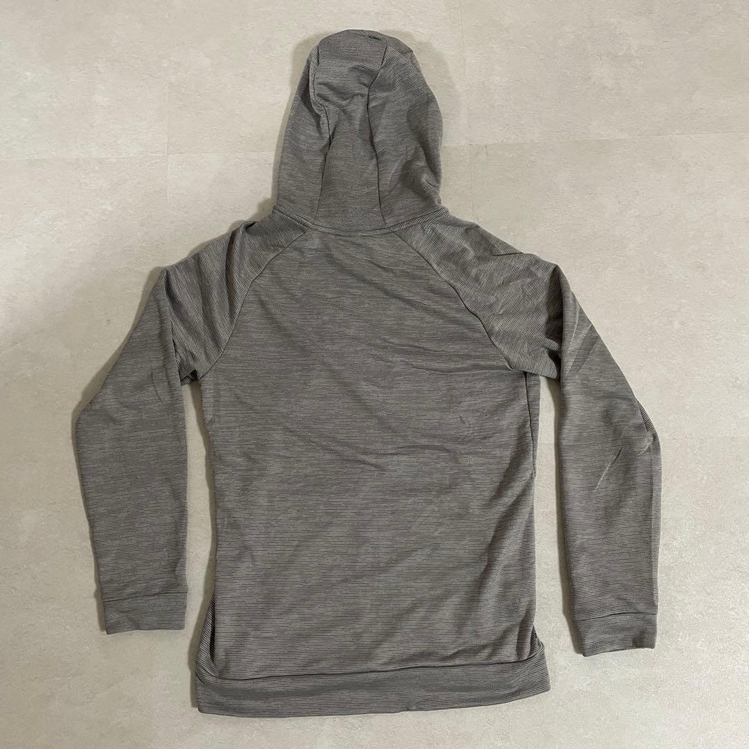 【美品】NIKE フルジップアップパーカー フード DRY-FIT S グレー