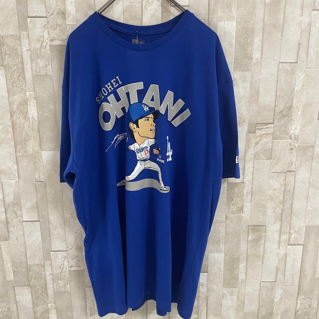 【新品未使用タグ付】NEW ERA 大谷翔平 ピッチャー Tシャツ XL 青色