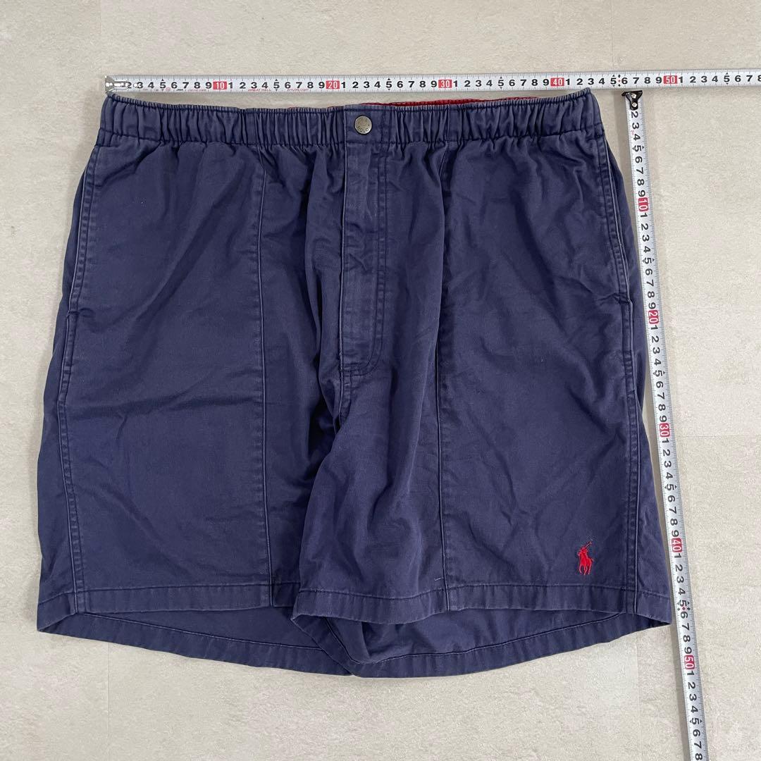 【美品】90s POLO RALPH LAUREN ハーフパンツ XL 紺色