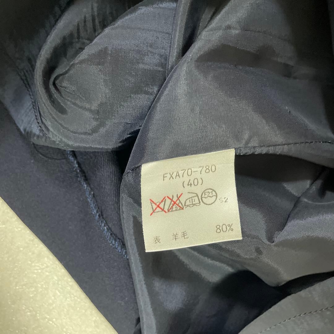 【美品】90s BURBERRY 膝丈 タイトスカート カシミヤ混 40 紺色