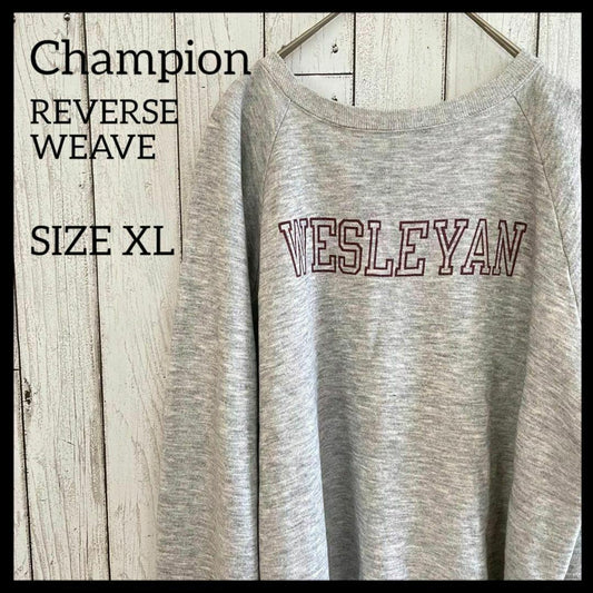 【稀少美品】80sチャンピオン トリコタグ リバースウィーブ ウェズリアン