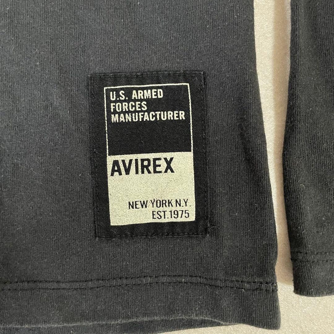 古着 AVIREX 長袖Tシャツ Lサイズ ブラック