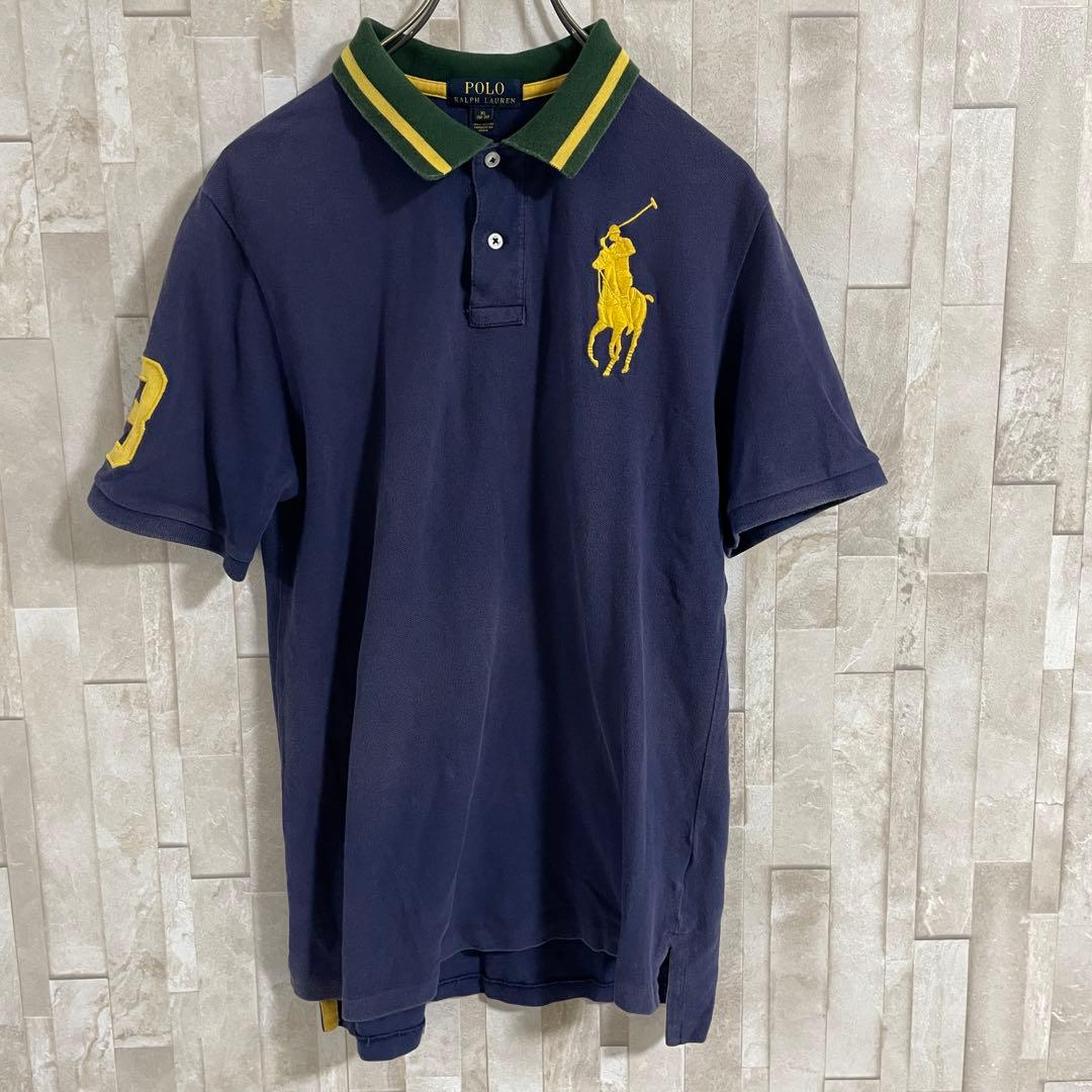 古着 POLO RALPH LAUREN ポロシャツ ビックポニー ネイビー