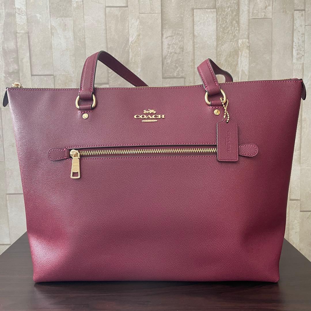 訳あり新品 COACH トートバッグ ブラックチェリー