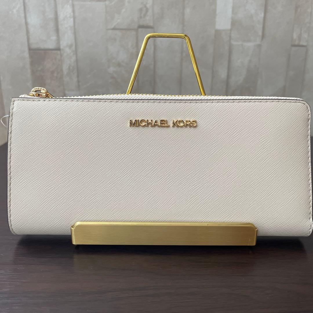 訳あり新品 MICHAEL KORS 長財布 ライトクリーム