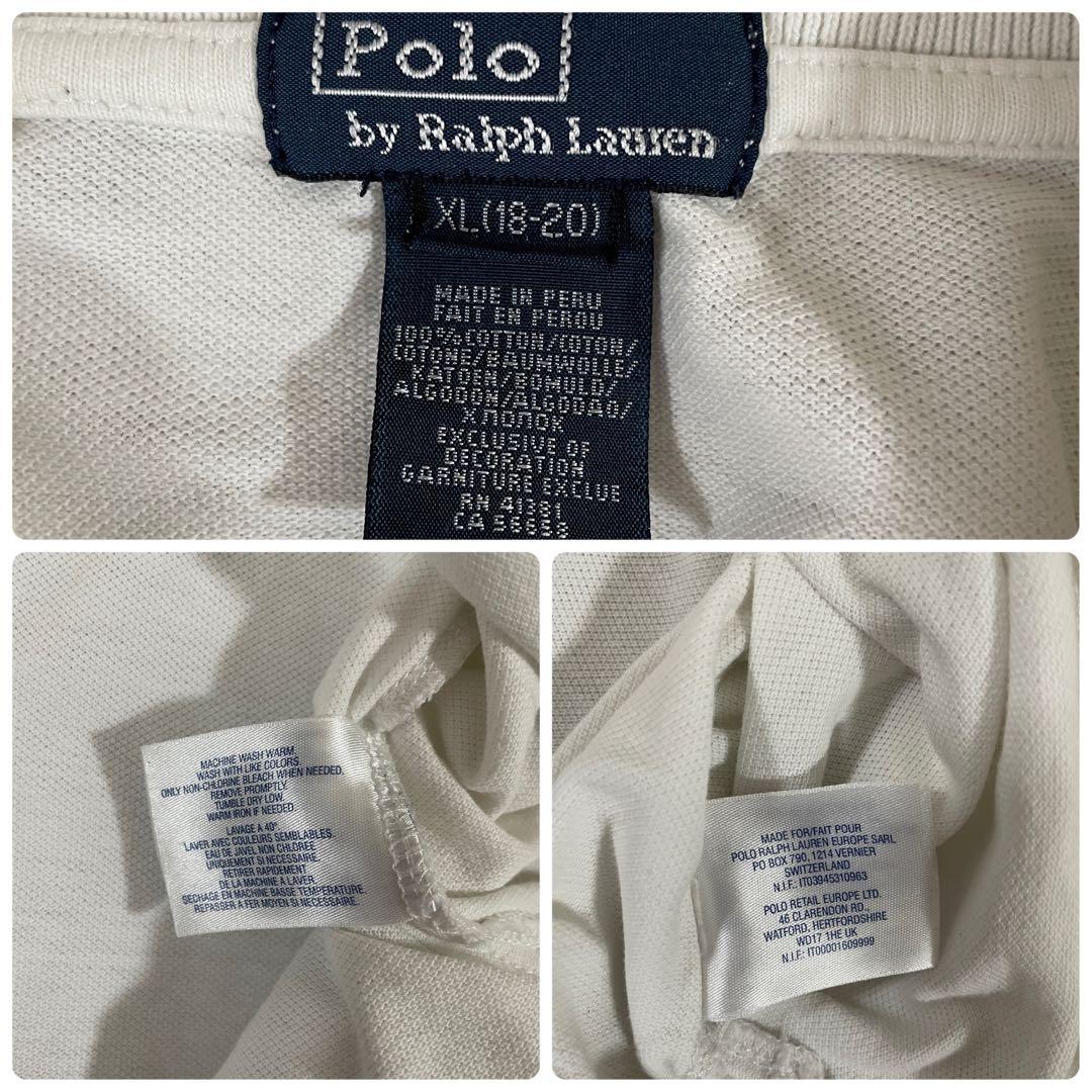 90s POLO RALPH LAUREN 半袖ポロシャツ XL ホワイト