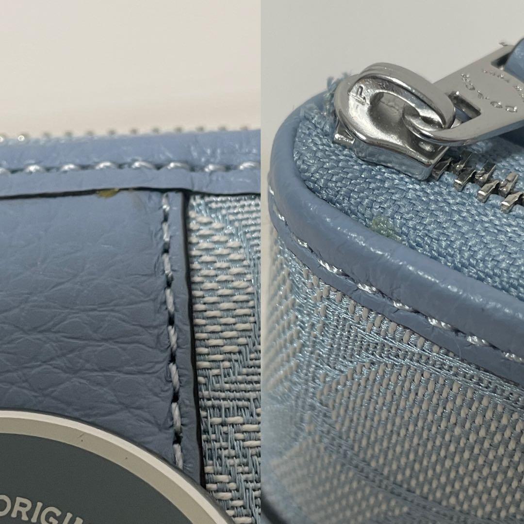 訳あり新品 COACH 二つ折り財布 ライトブルー シグネチャー