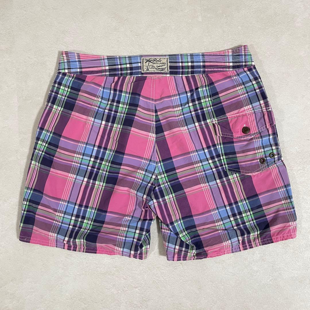90s POLO RALPH LAUREN スイムショーツ サイズ34ピンク系