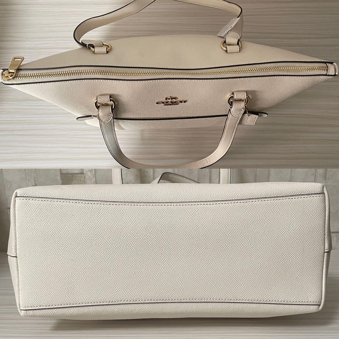 訳あり新品 COACH トートバッグ ロゴチャーム ホワイト