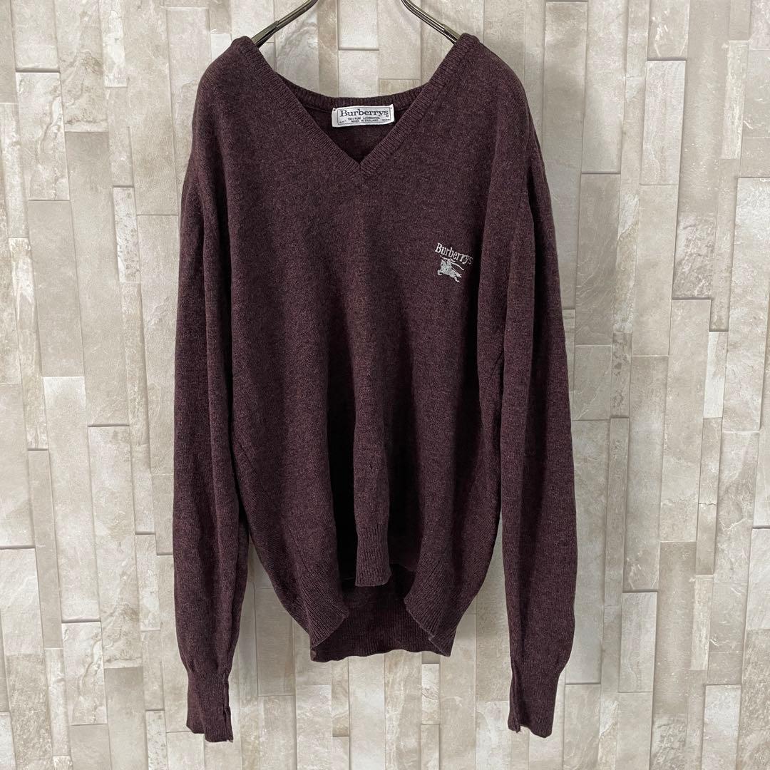 【希少】90s BURBERRYS ニット 長袖セーター イングランド製 40