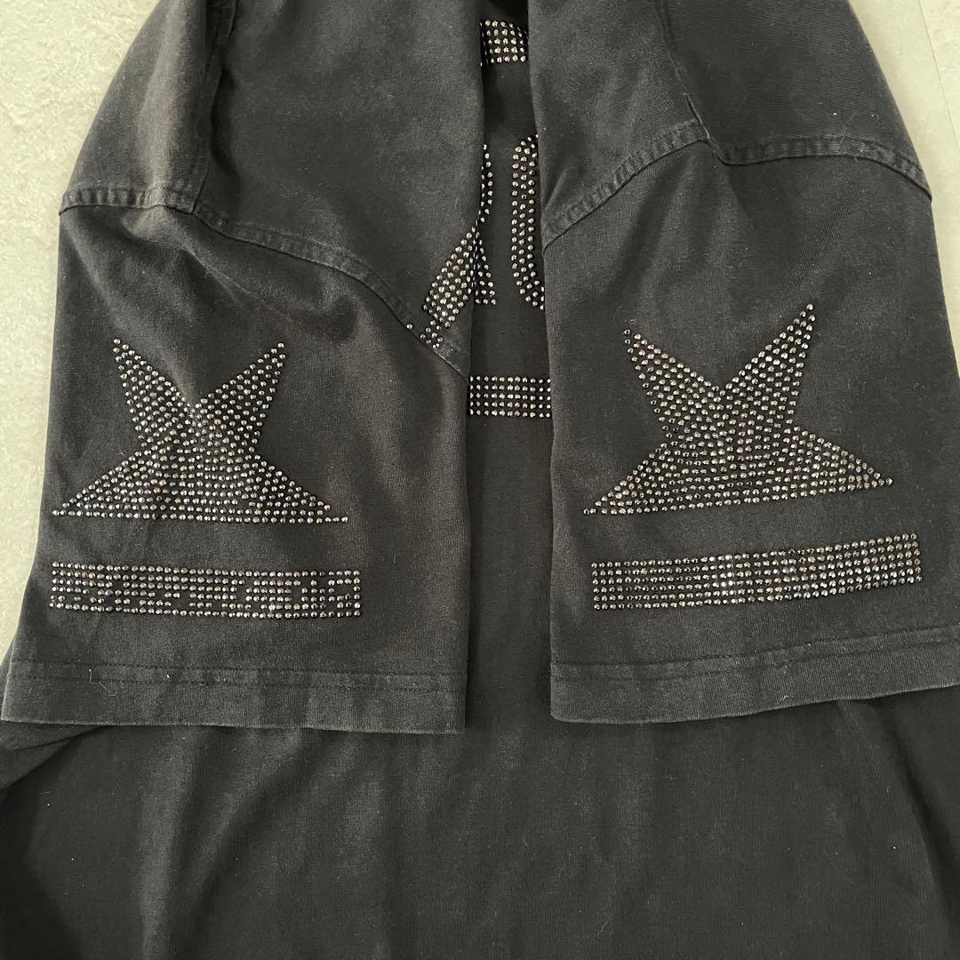古着 HYDROGEN 半袖Tシャツ スパンコール サイズL ブラック
