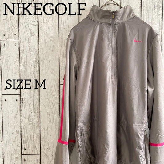 【美品】NIKEGOLF ゴルフウェア ナイロンジャケット グレー Mサイズ