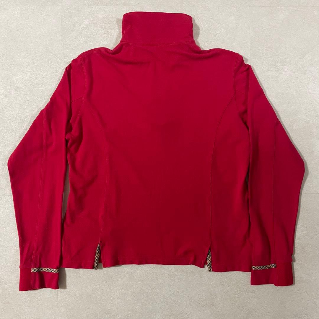 【美品】DAKS GOLF ポロシャツ ハーフジップ チェック柄 L レッド