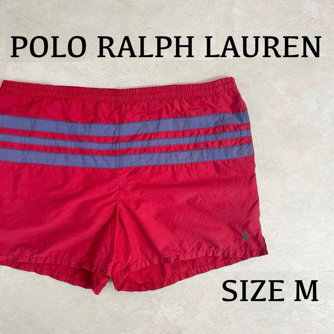 90s POLO RALPH LAUREN 赤 スイムショーツ Mサイズ