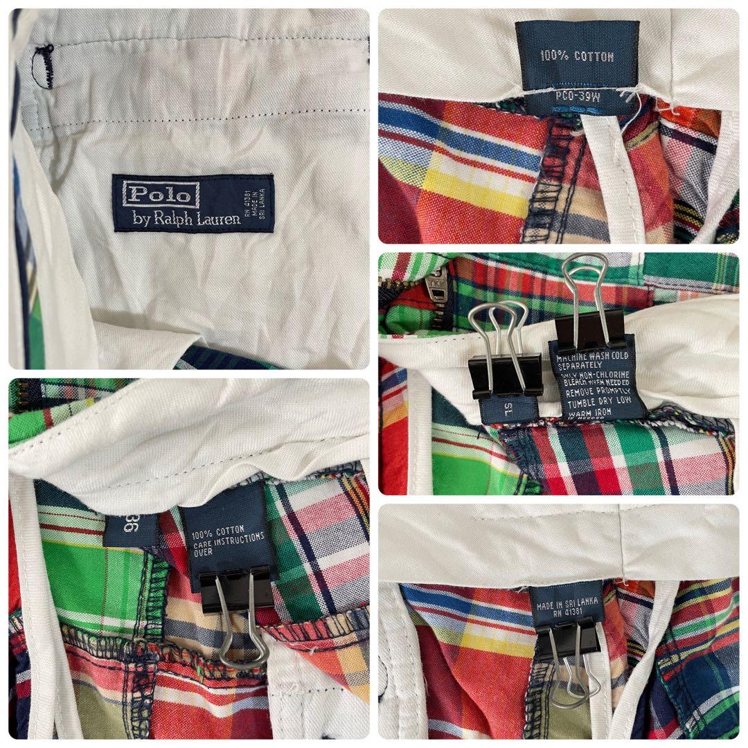 【美品】90s POLO RALPH LAUREN ハーフパンツ パッチワーク