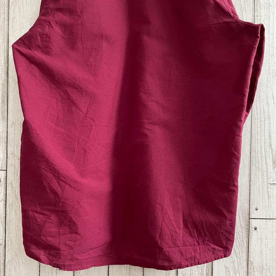 【美品】UniWeave 長袖ワークシャツ Mサイズ ワインレッド
