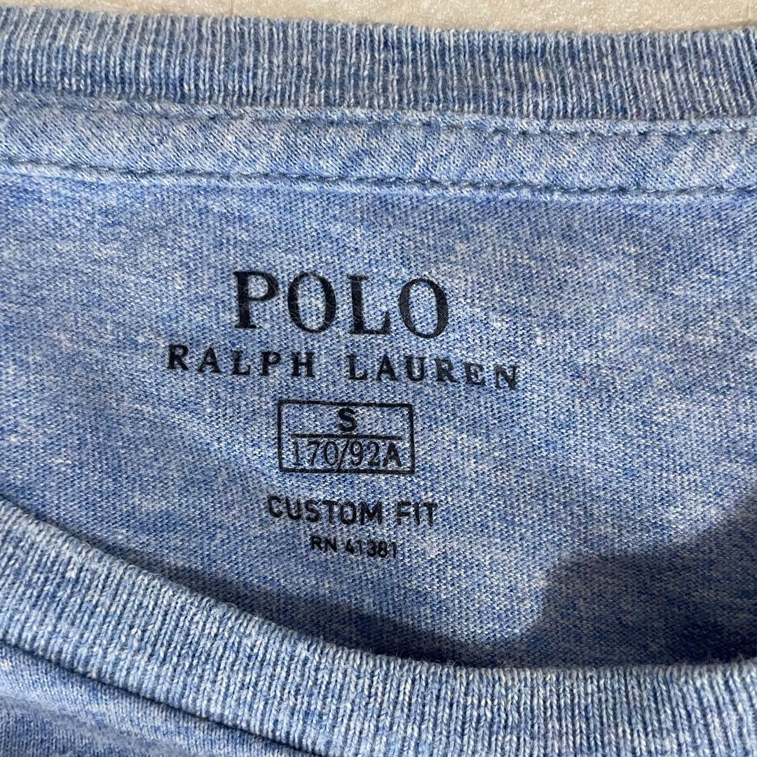 【美品】POLO RALPH LAUREN 半袖Tシャツ ポニー刺繍 S 青
