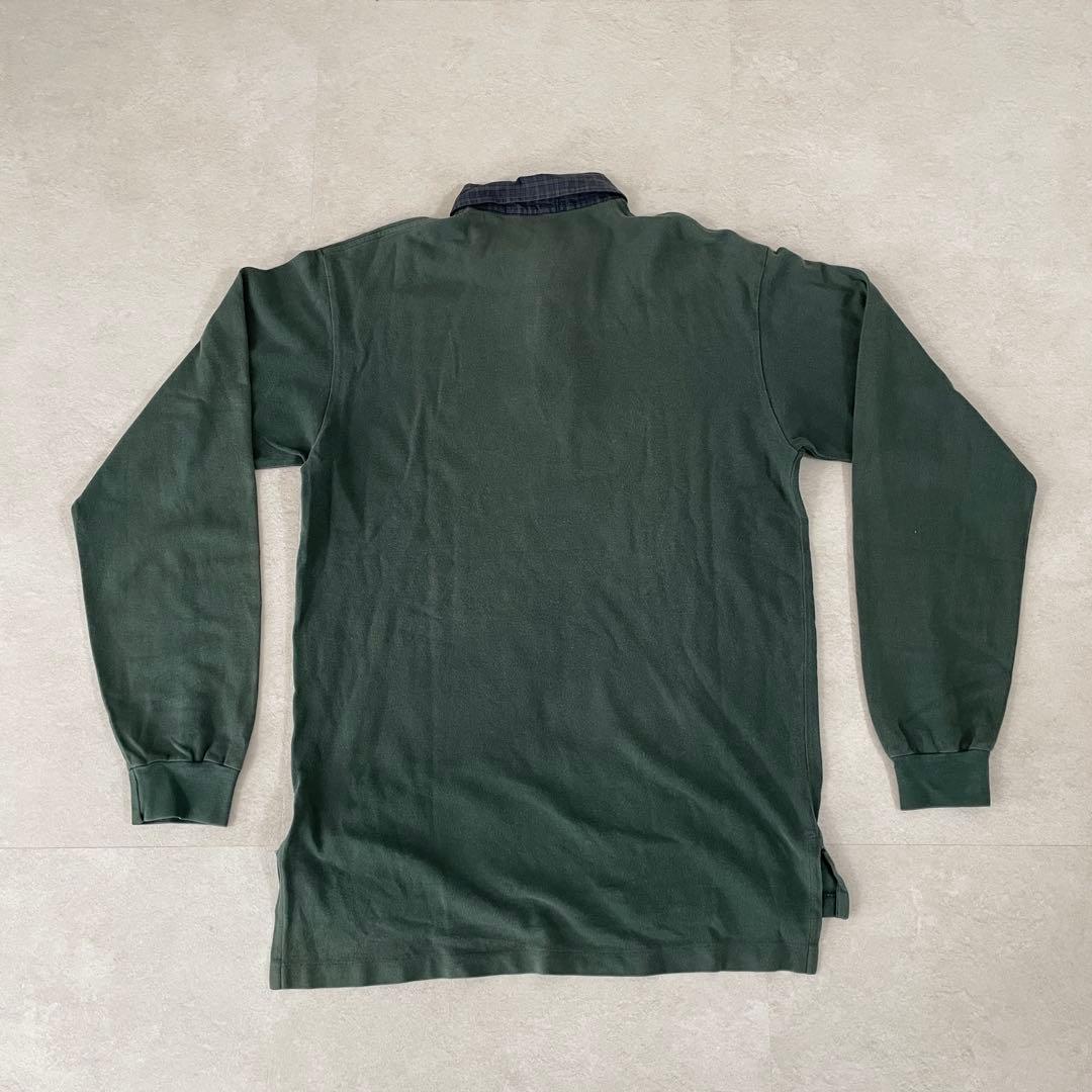 【美品】90s POLO RALPH LAUREN 長袖ポロシャツ M グリーン