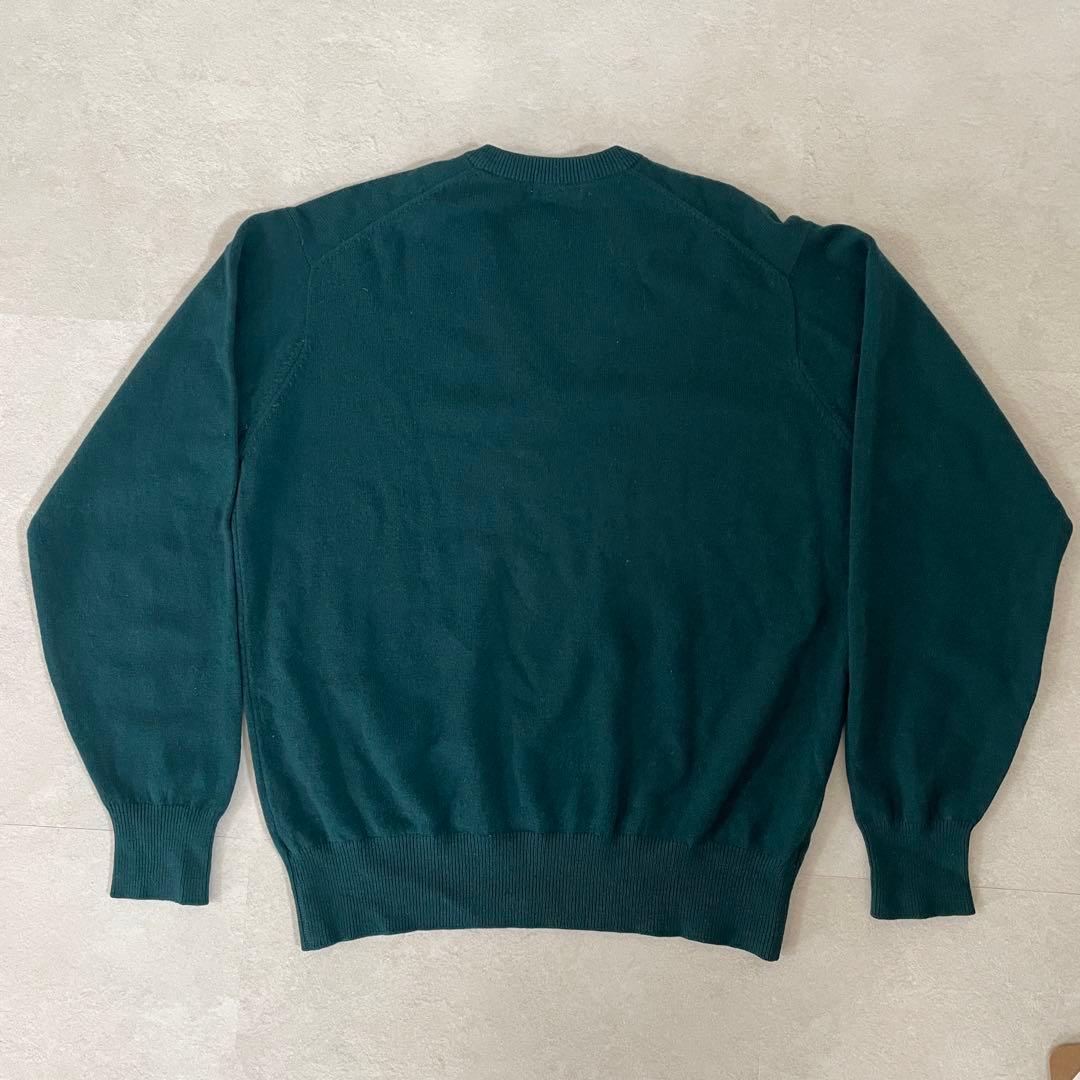 90s BURBERRYS 長袖ニットセーター Vネック ラムウール100％
