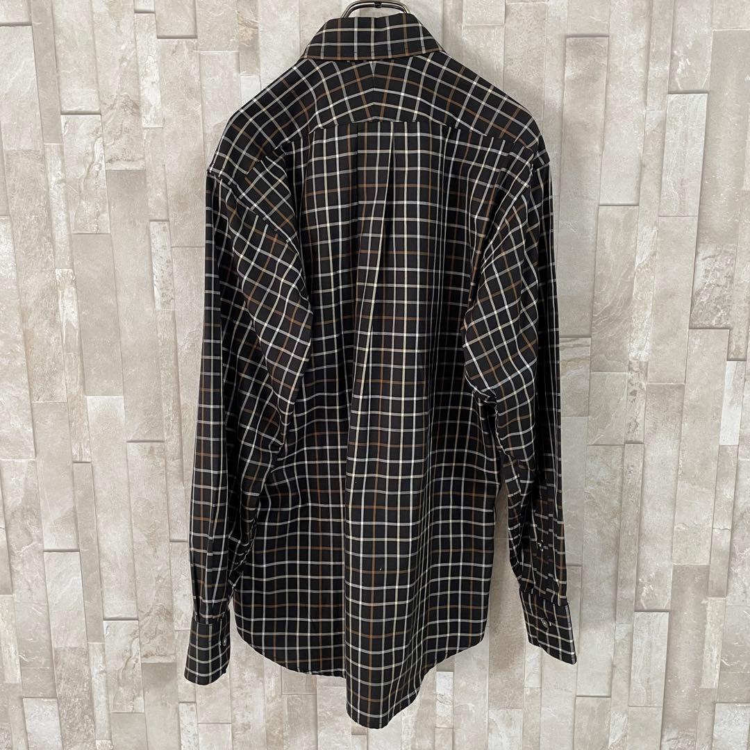 【美品】POLO BCS 長袖シャツ サイズM ブラック チェック柄