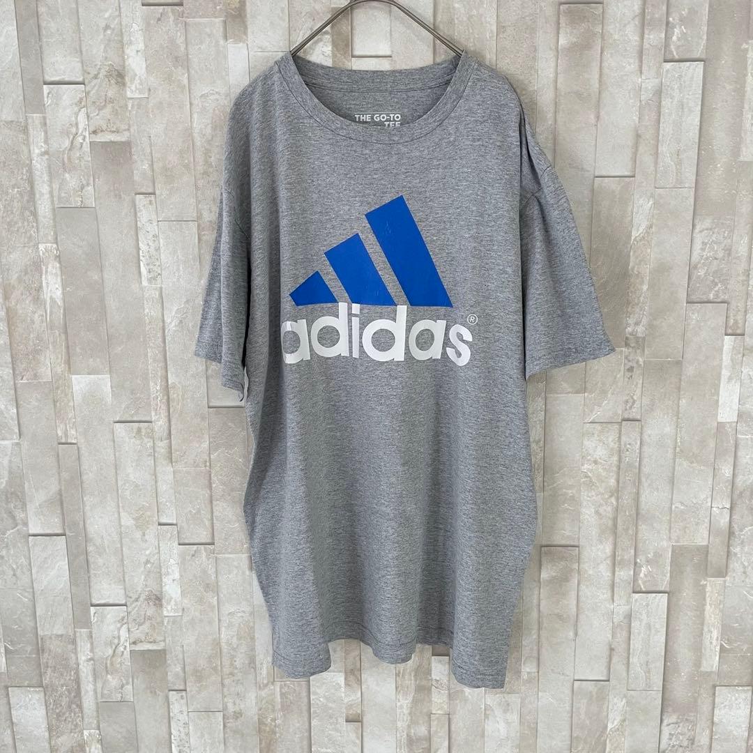 最終値下げ【美品】USA古着 adidas 半袖Tシャツ Lサイズ グレー