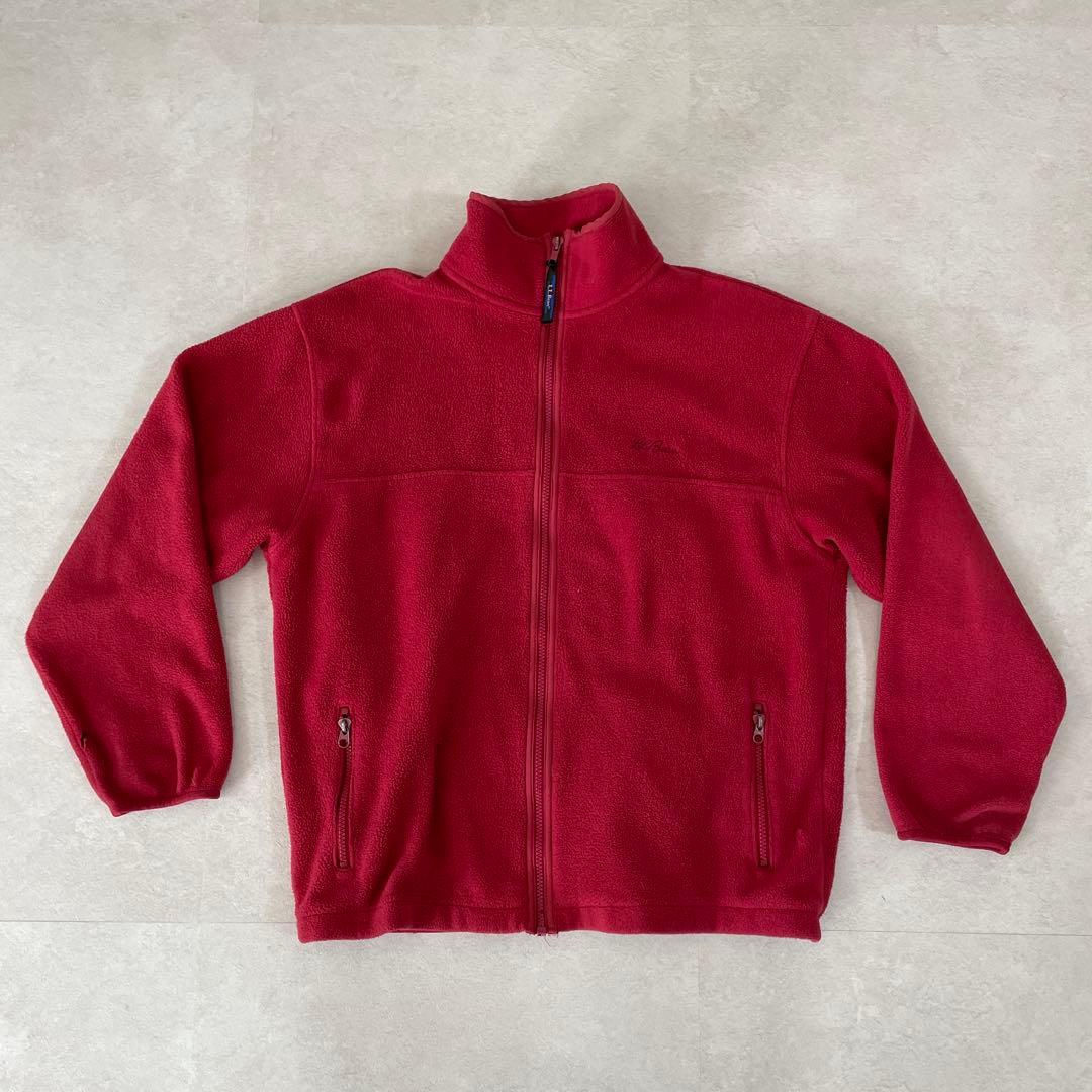 古着 L.L.Bean フリースジャケット サイズL相当 レッド