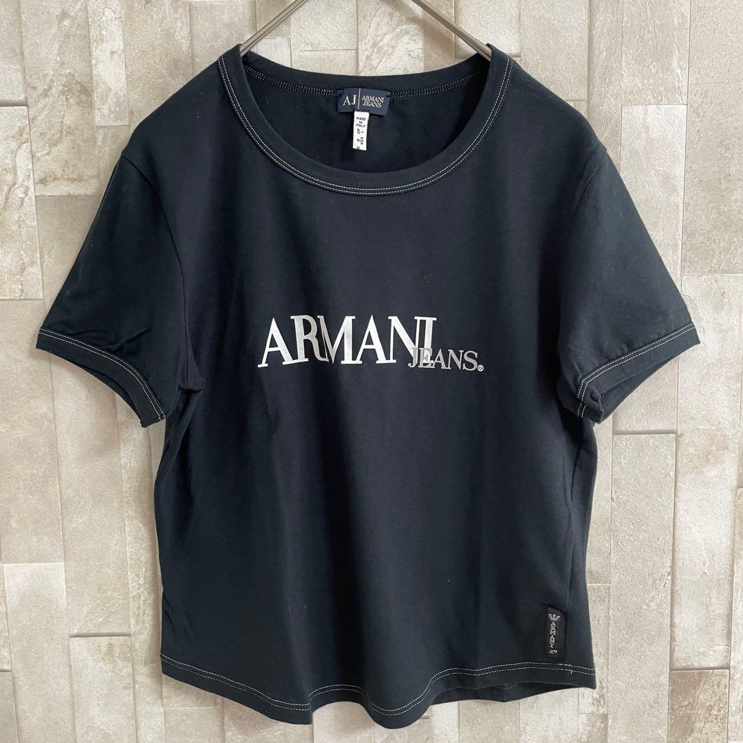 【美品】ARMANI JEANS 半袖Tシャツ サイズ8 ブラック