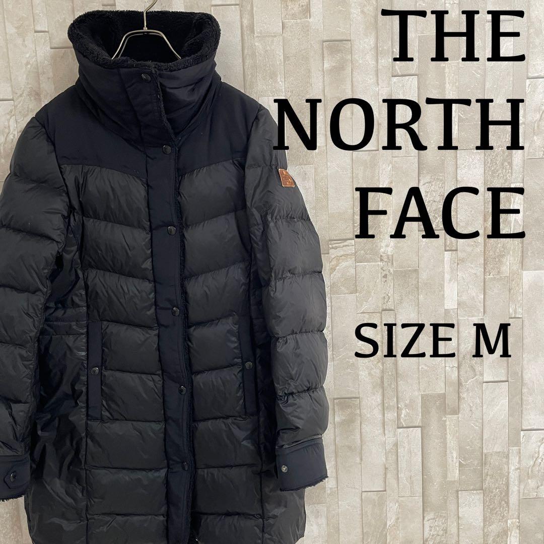 古着 ザノースフェイス ボア付き ロングダウンコート ホワイトレーベル M 黒