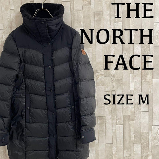古着 ザノースフェイス ボア付き ロングダウンコート ホワイトレーベル M 黒