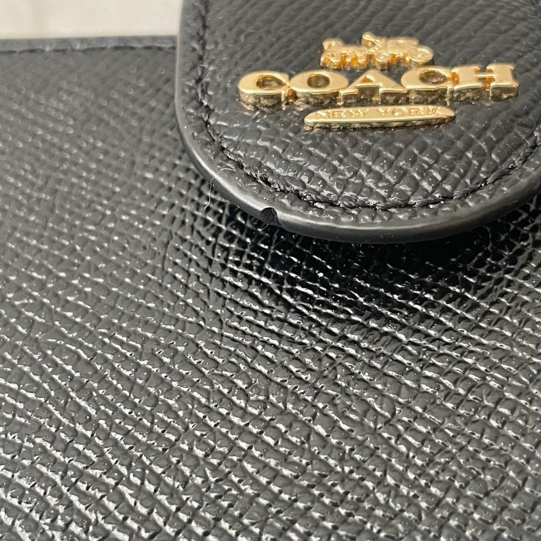 訳あり新品 COACH 二つ折り財布 ブラック