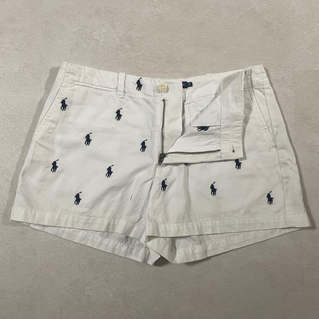 90s RALPH LAUREN SPORT ハーフパンツ ポニー刺繍 ホワイト