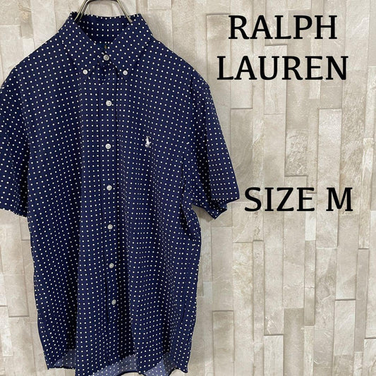 【美品】RALPH LAUREN 半袖シャツ ポニー刺繍 ドット柄 サイズM