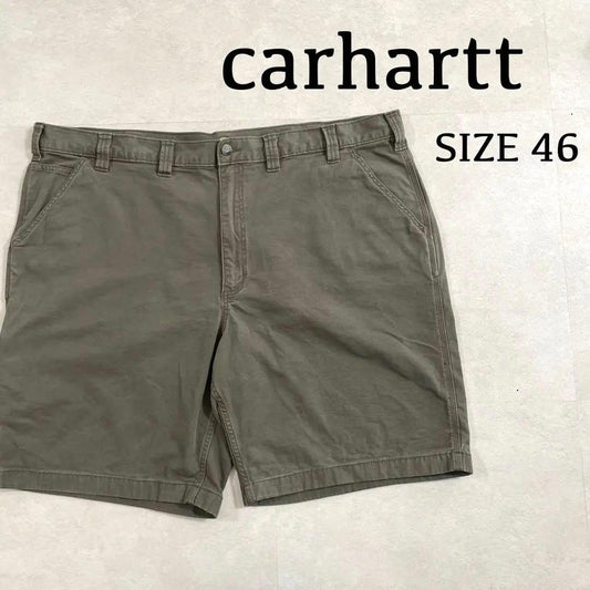 【美品】USA古着 carhartt ハーフパンツ サイズ46 カーキ