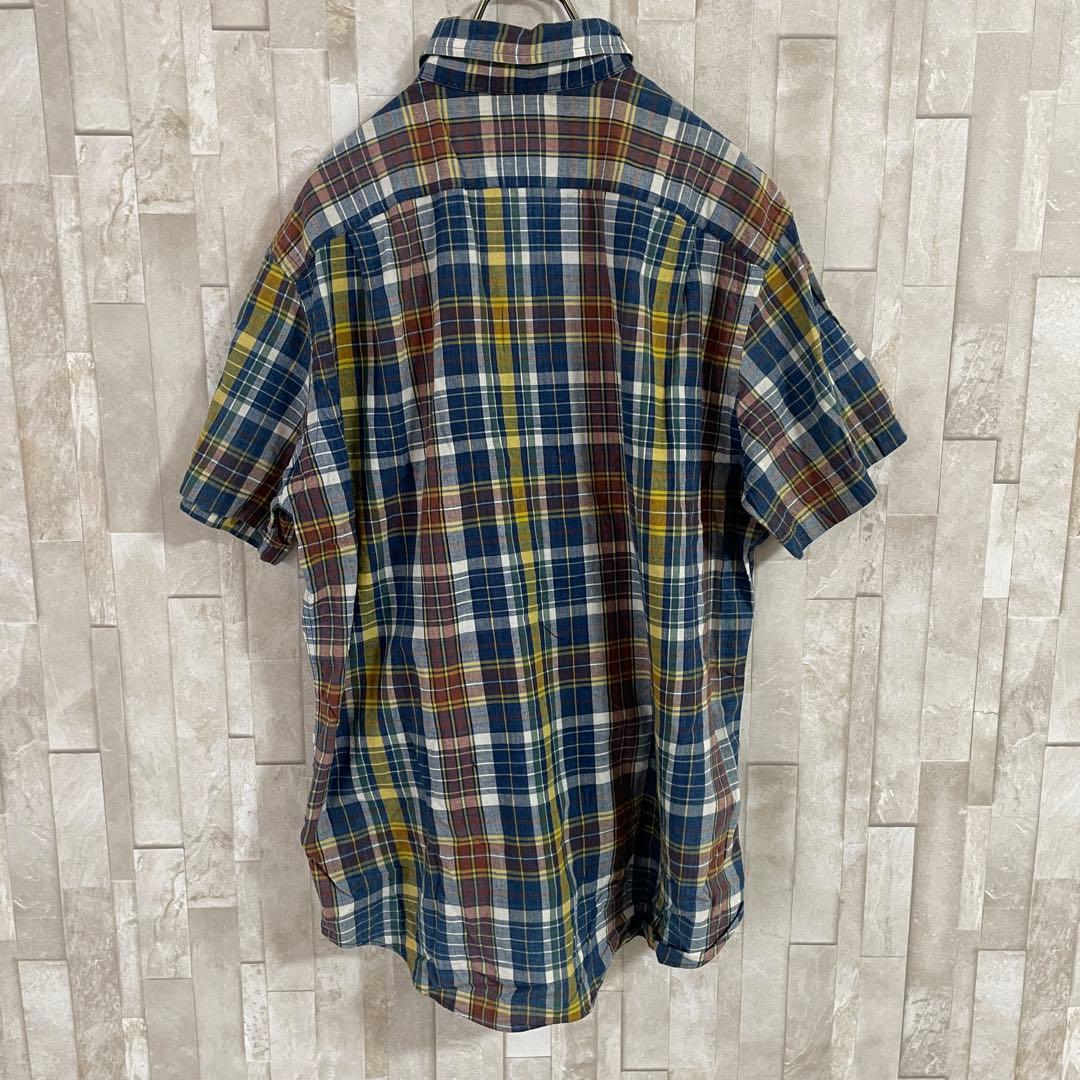 【美品】90s POLO RALPH LAUREN 半袖シャツ 裾ポニー刺繍 L